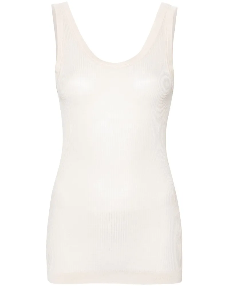 Christophe Lemaire halbtransparentes Tanktop Nude