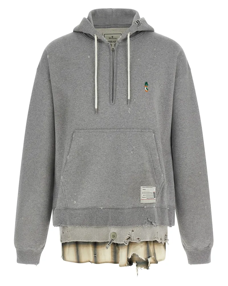 MIHARAYASUHIRO Kapuzenpullover „Triple Layered Half Zip Black