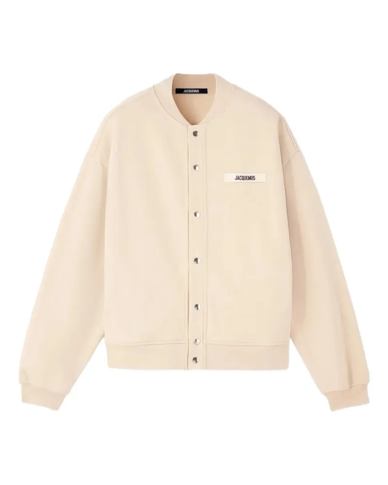 Jacquemus die Grosgrain -Strickjacke mit Applikat Black