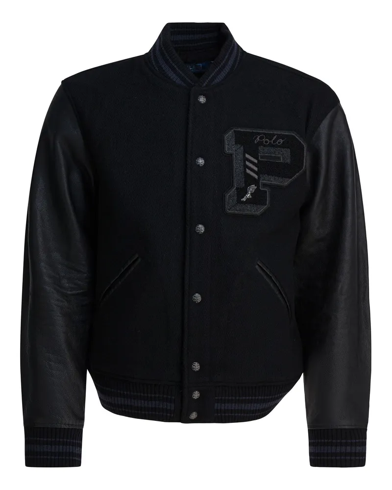 Ralph Lauren Letterman“ Bomberjacke Black