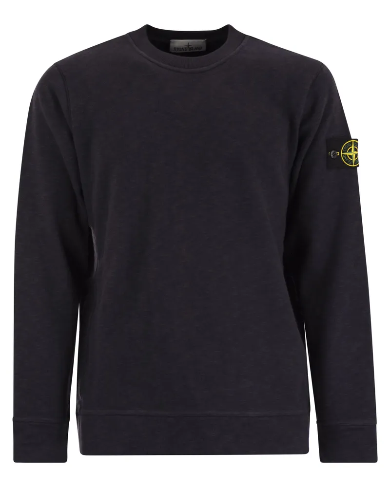 Stone Island Stone Island Crewneck Sweatshirt mit Abzeichen Blue
