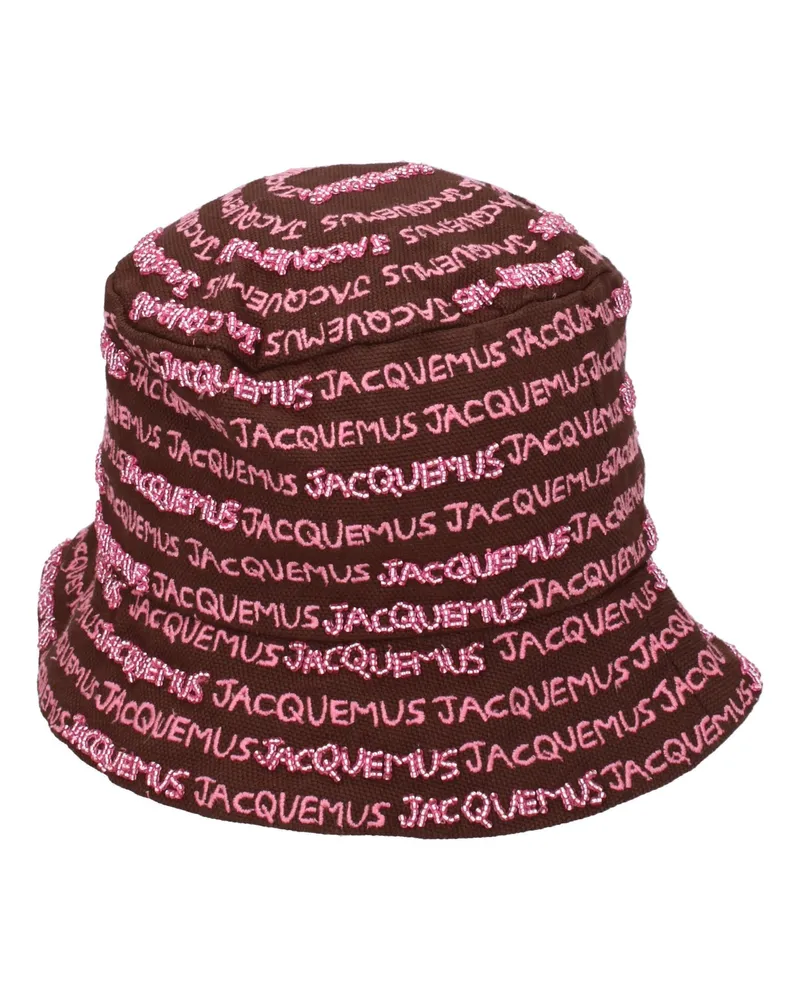 Jacquemus Herrens Hut Baumwolle Braun/Rosa -