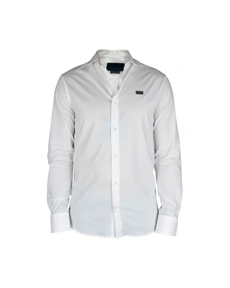 Philipp Plein Diamond Cut LS Ikonisches Hemd White