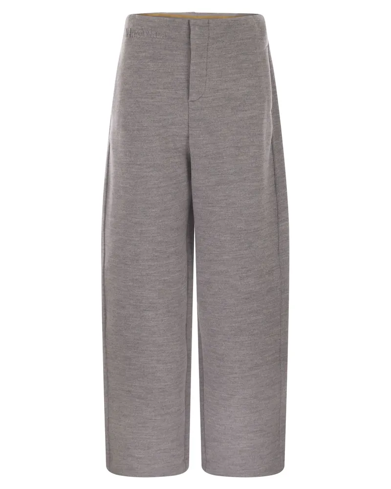 Max Mara Ebrien Hose aus doppelter Wolle und Baumwolle Grey