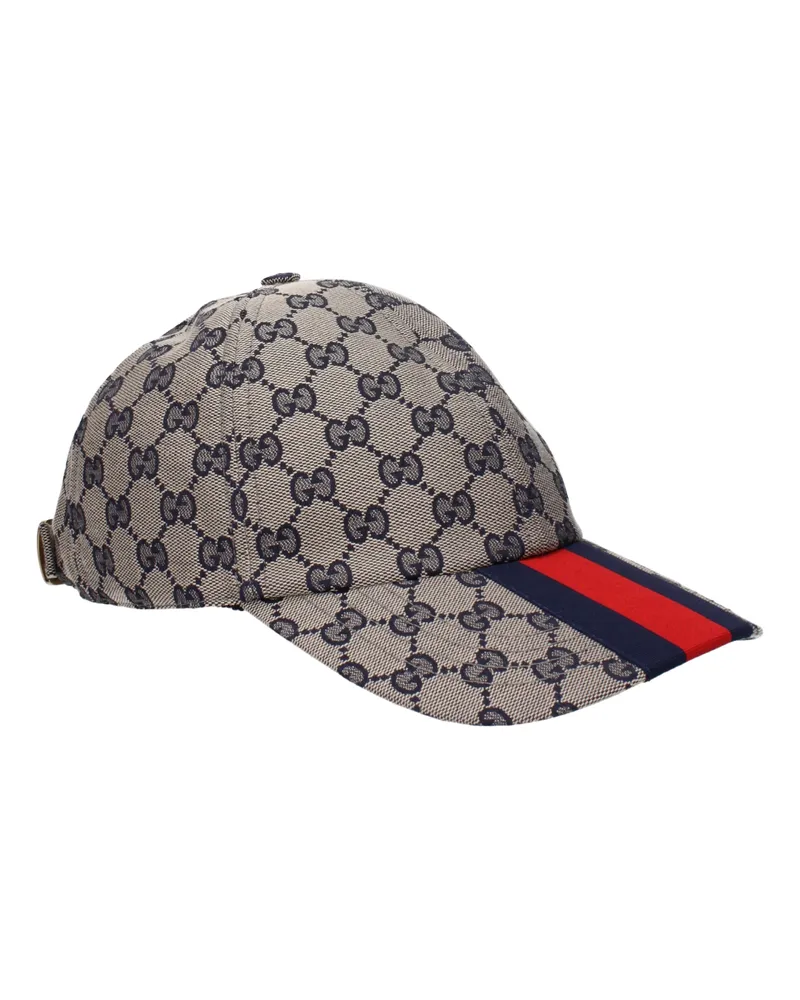 Gucci Herrens Hut Polyester Beige/Blau -