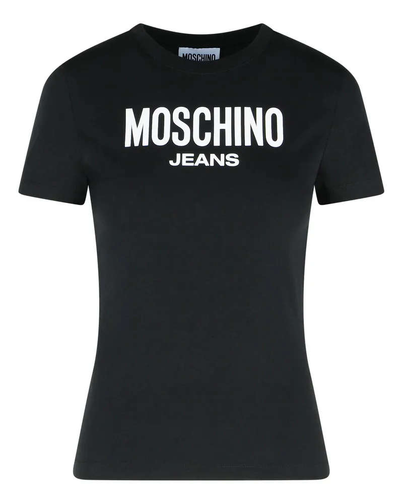 Moschino schwarzes Baumwoll -T -Shirt Black