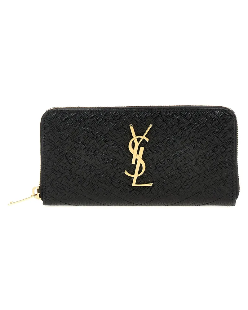 Saint Laurent Monogramm' Brieftasche Schwarz
