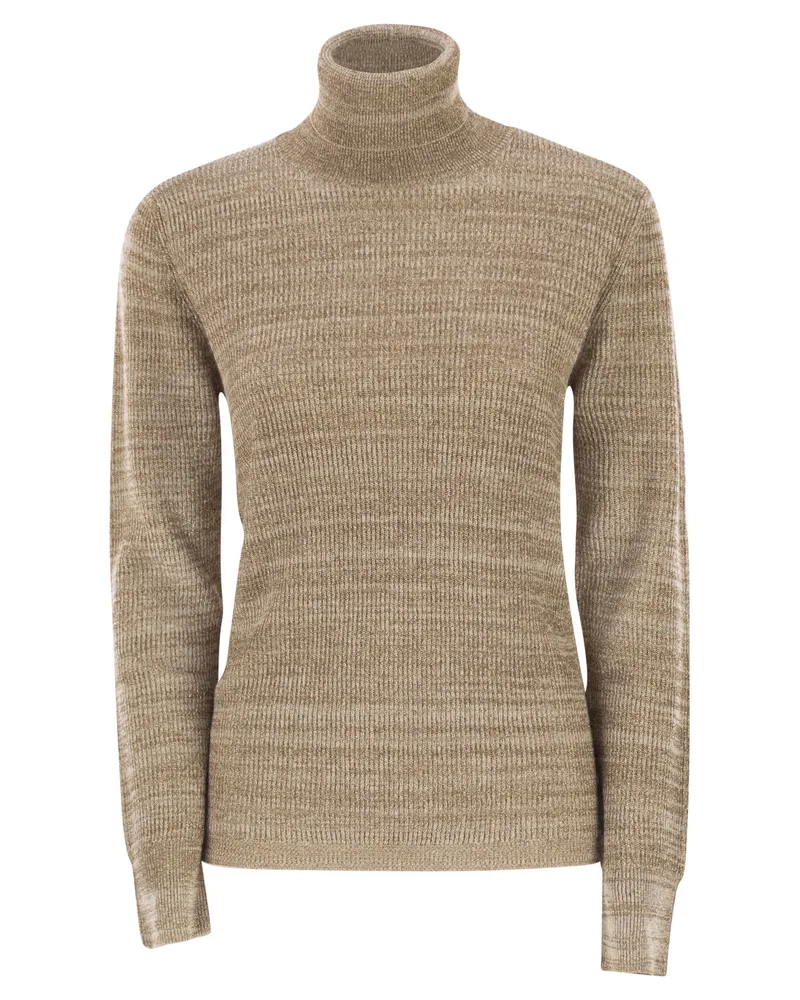 Fabiana Filippi Rollkragenpullover aus Platingarn von Beige