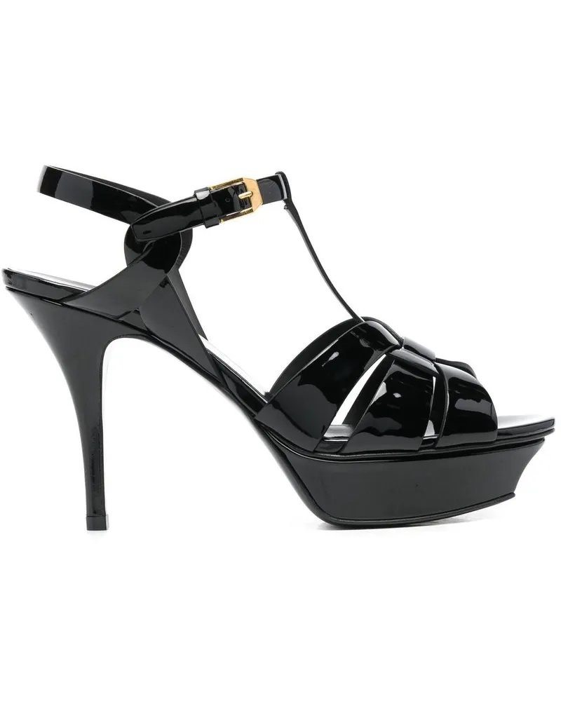 Saint Laurent Tribute Ledersandalen Black