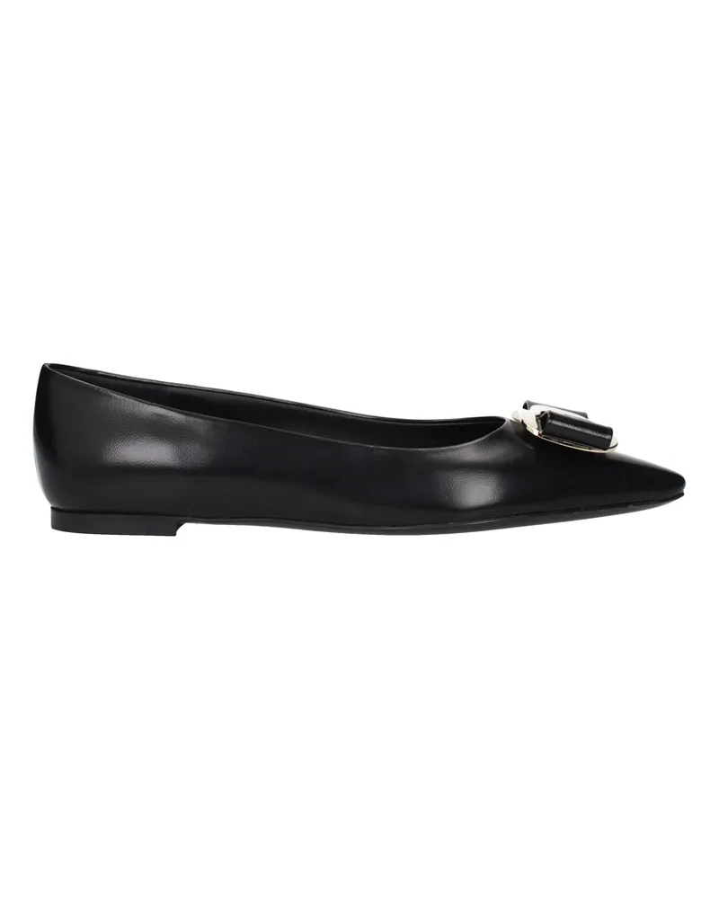 Ferragamo Zea Damens Ballerinas aus schwarzem Leder -