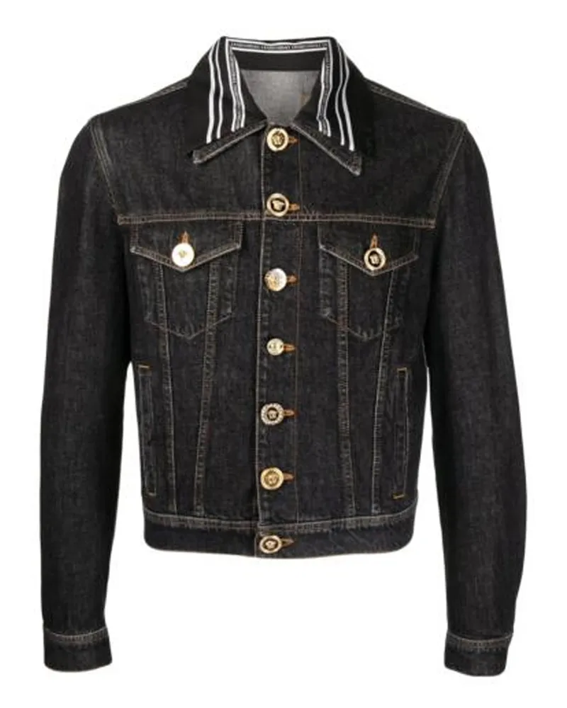 Versace Versace Medusa Motiv Denim Jacke Black