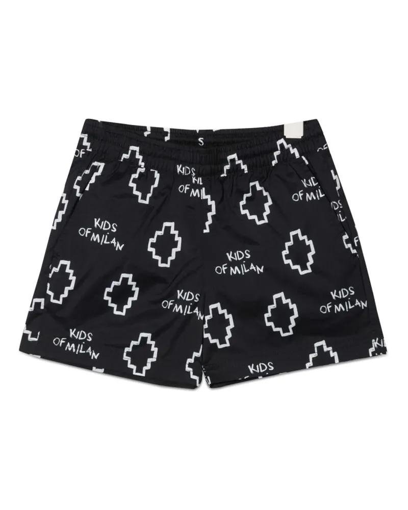 Marcelo Burlon | County of Milan Basic Logo AOP Beachwear Shor Black