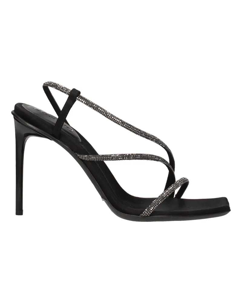 Max Mara Stark Damens Ledersandalen Schwarz -