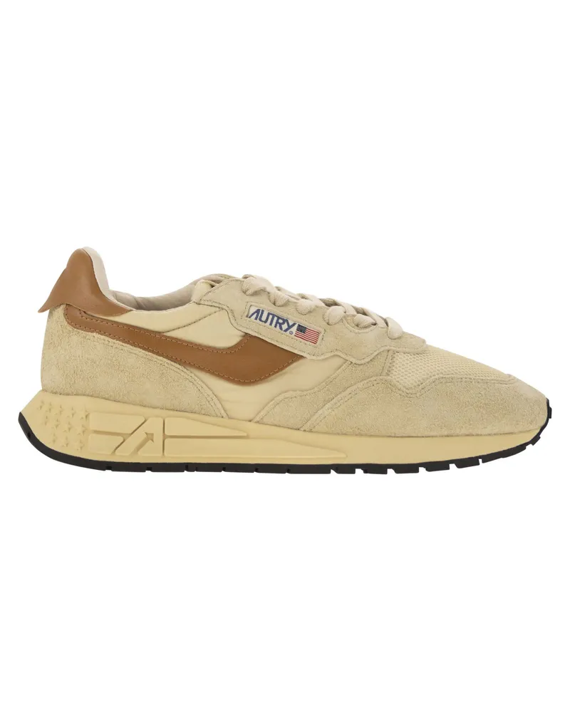 AUTRY Reelwind Wildleder und Technical Textile Trainer Beige