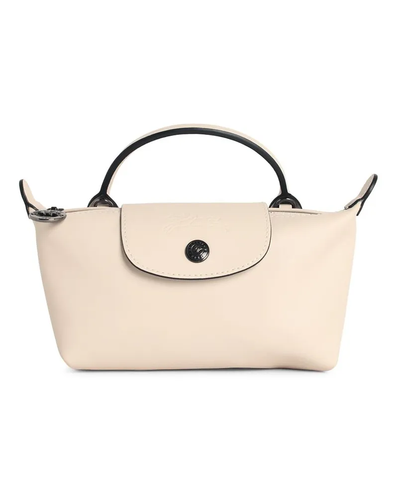 Longchamp Xs Le Pliage Xtra' Elfenbeinfarbene Lear-Clutch Ivory