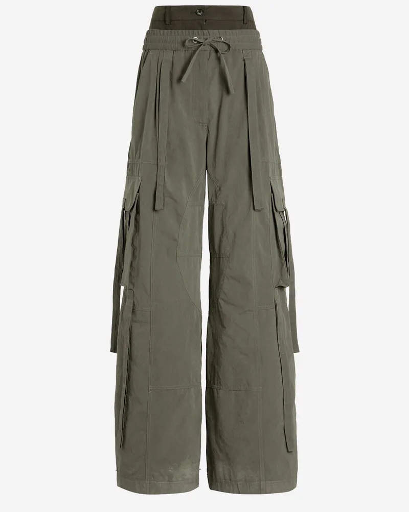 Dolce & Gabbana gewachste Faille-Hose Green