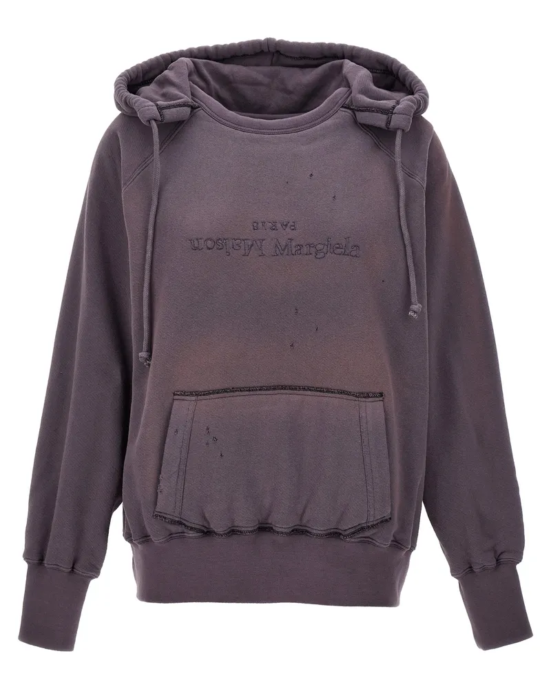 Maison Margiela Logo Reverse' Hoodie Purple