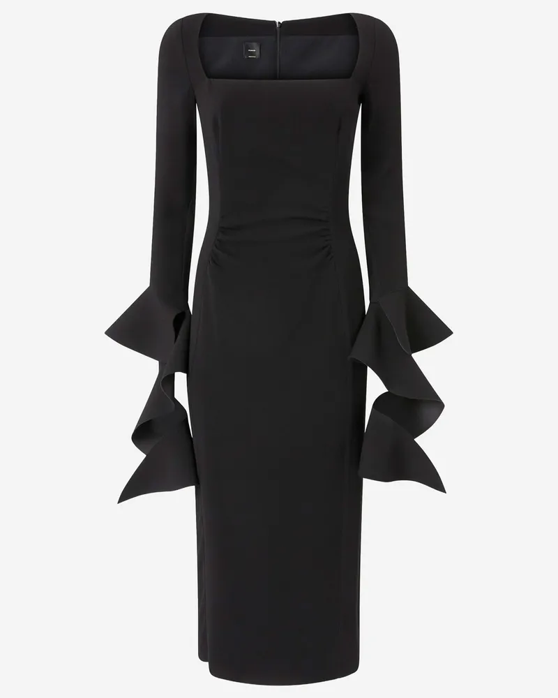 Pinko Stretch-Viskosekleid mit Rüschen Black
