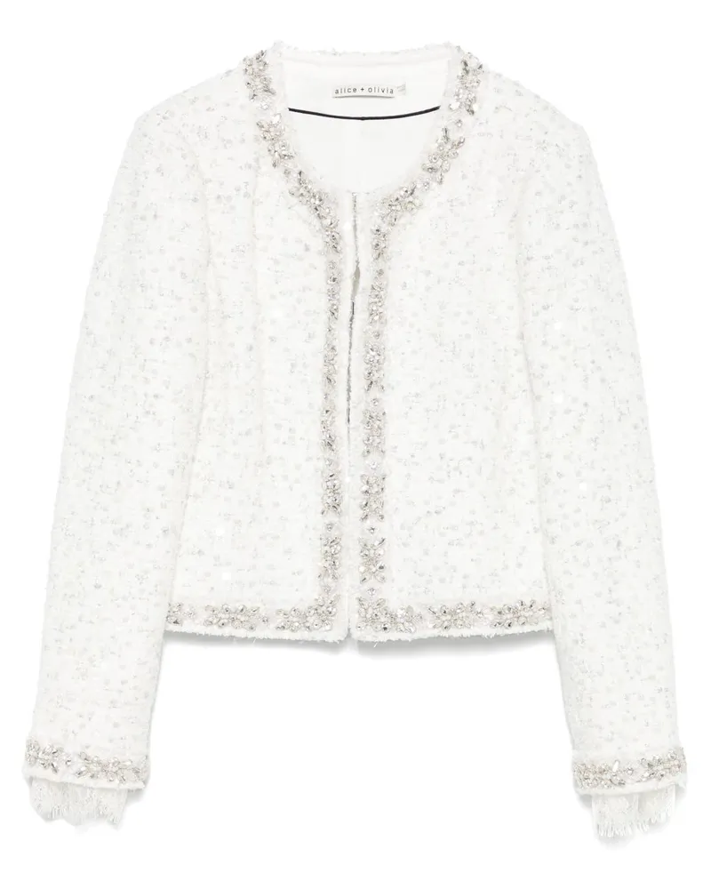 Alice + Olivia bestickte Kurzjacke White