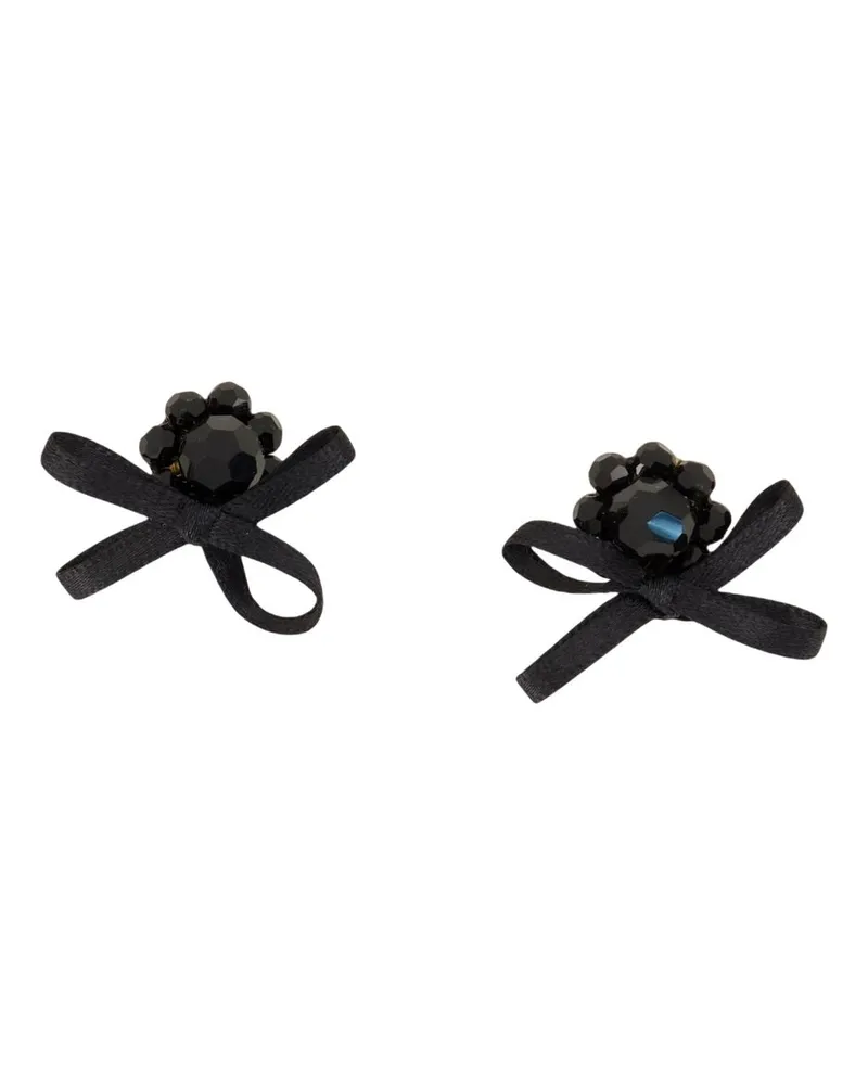 Simone Rocha Petite Daisy Ohrringe  Crystal Black Schwarz