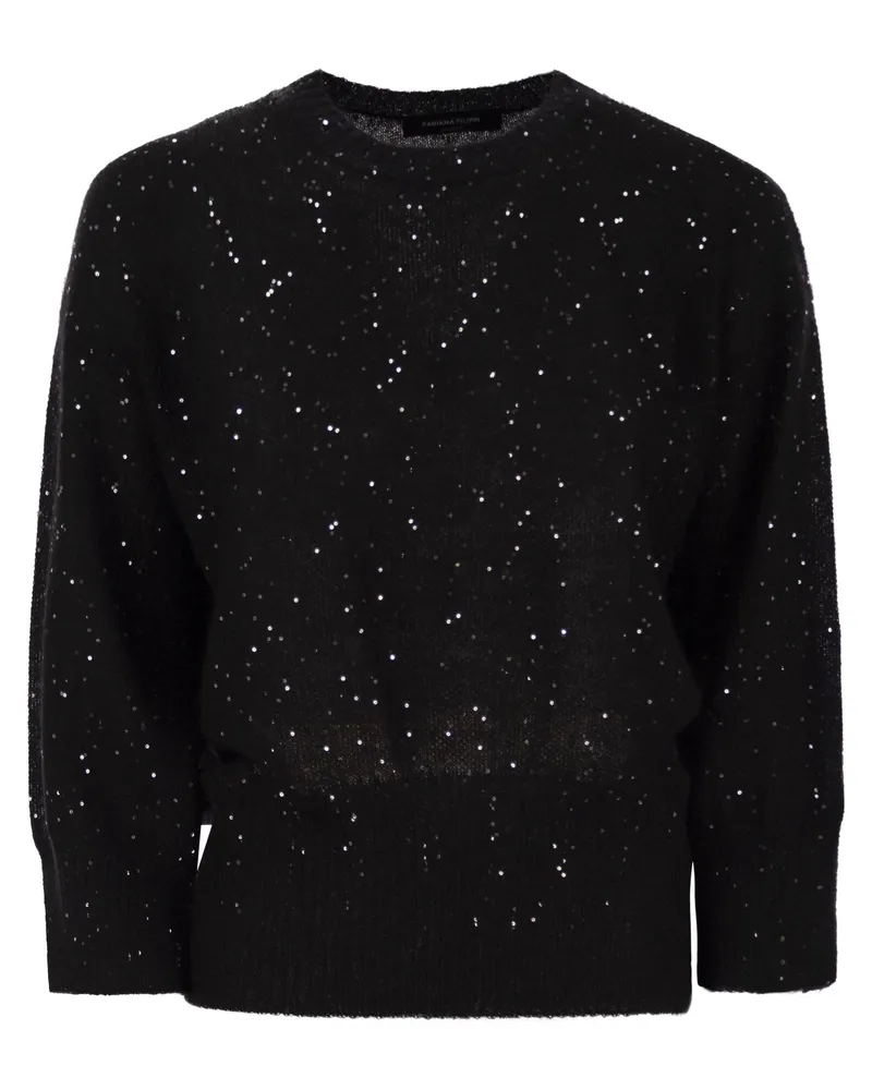 Fabiana Filippi Mohair -Pullover mit Mikropailletten Black