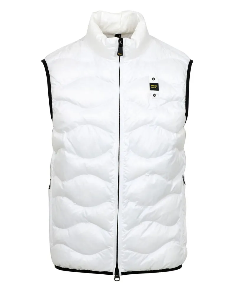Blauer Pullover weiß White