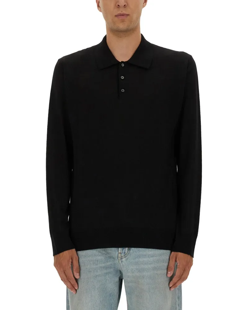 Golden Goose Goldener Gänsewolle Polo Black