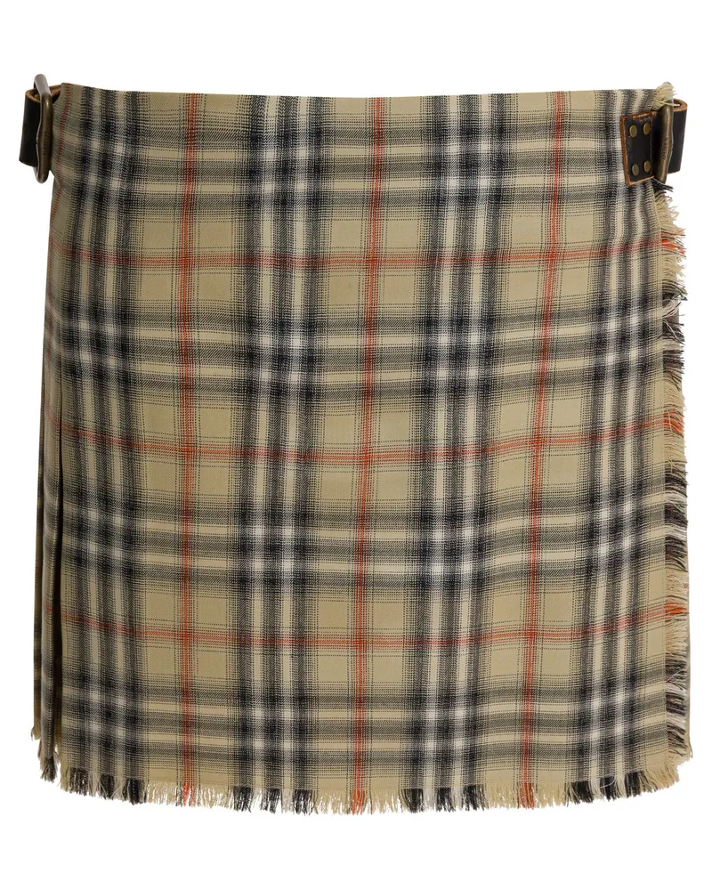Burberry Mini-Kilt aus -Wolle mit Karomuster Beige