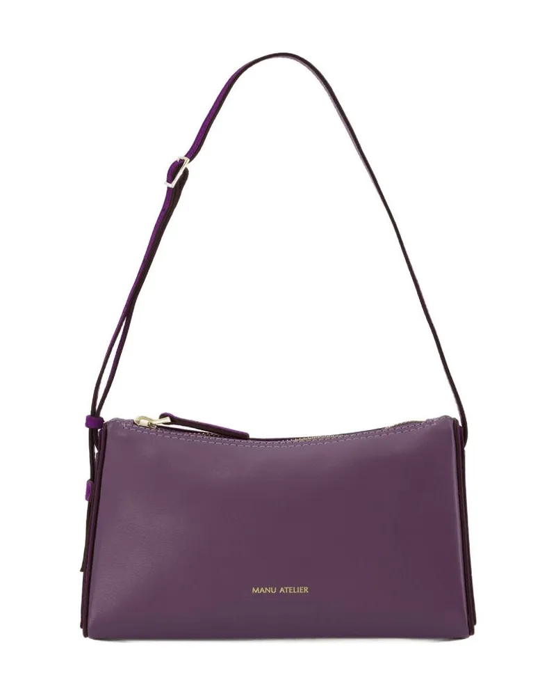 Manu Atelier Mini Prism Hobo Bag  Stahl/lila Leder Lila