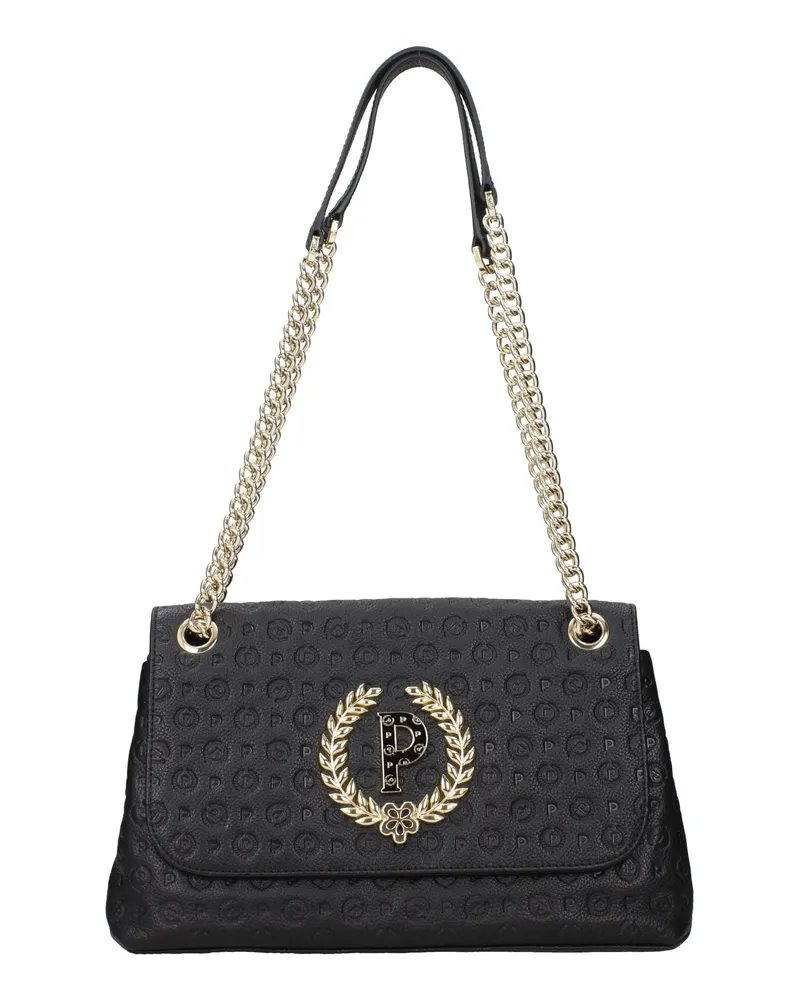 Pollini Damens Umhängetaschen Leder Schwarz -