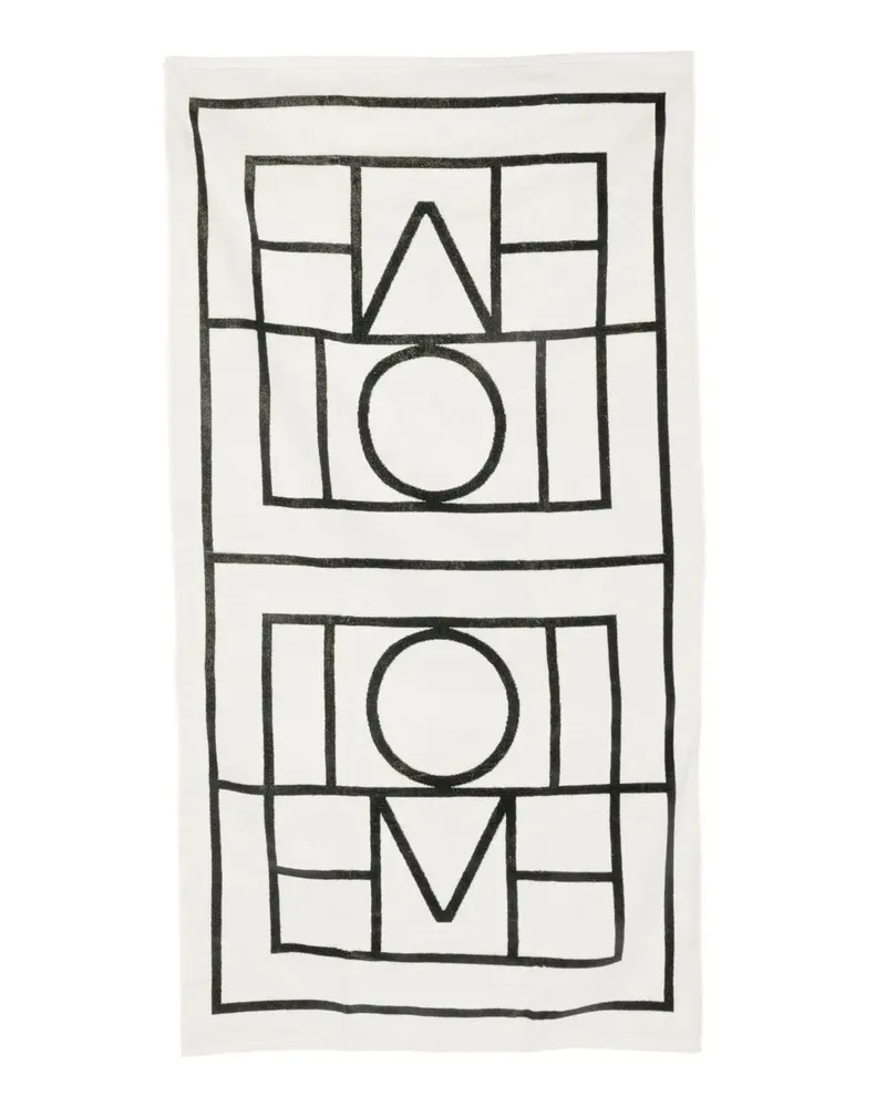 Totême Strandtuch mit Jacquard-Logo Tofu