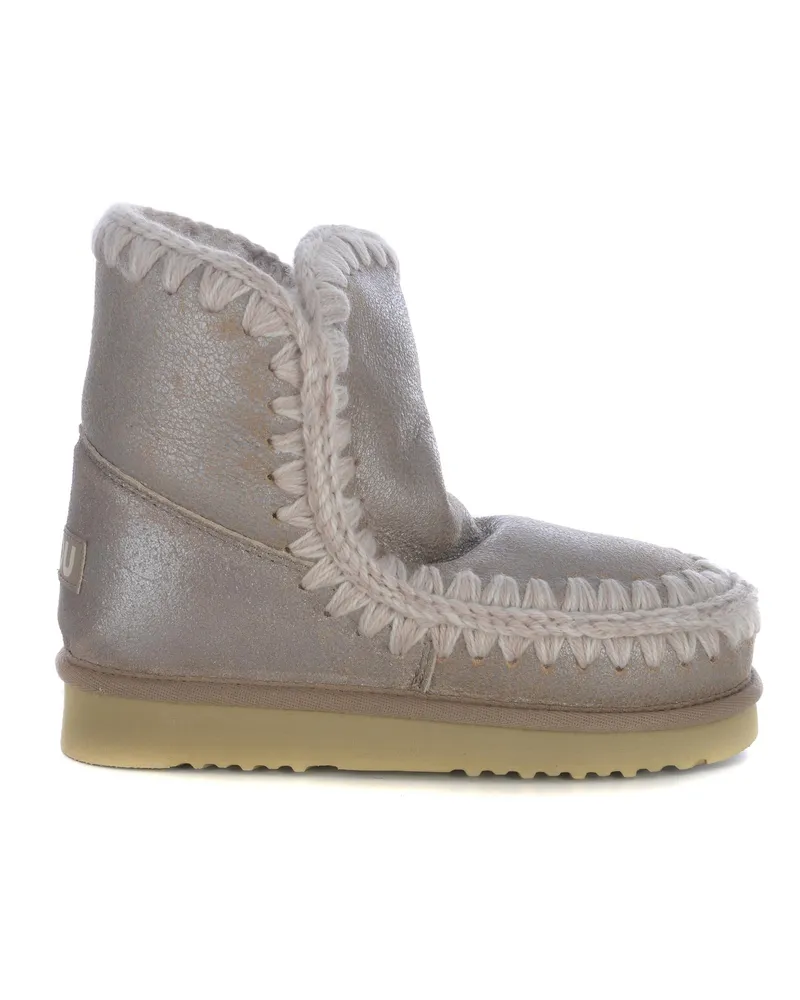 Mou Stiefel "Eskimo 18" aus echtem Wildleder -Schaffell Grey