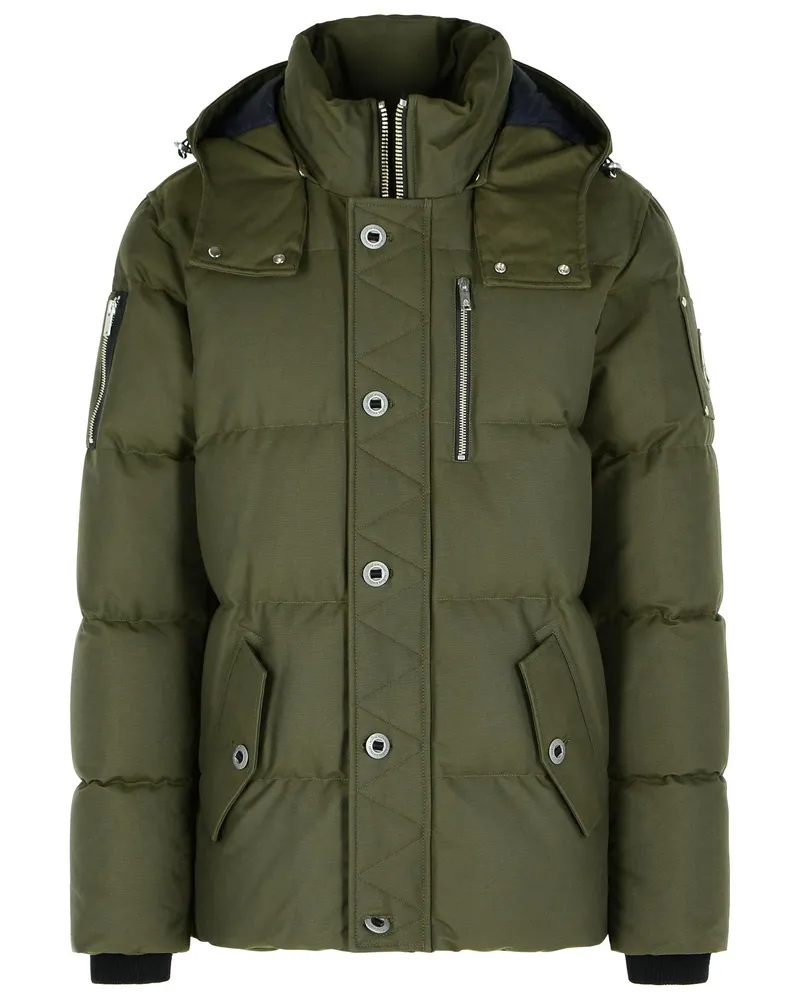 Moose Knuckles Elch Knuckles Grüne Baumwolle und Nylonjacke Green