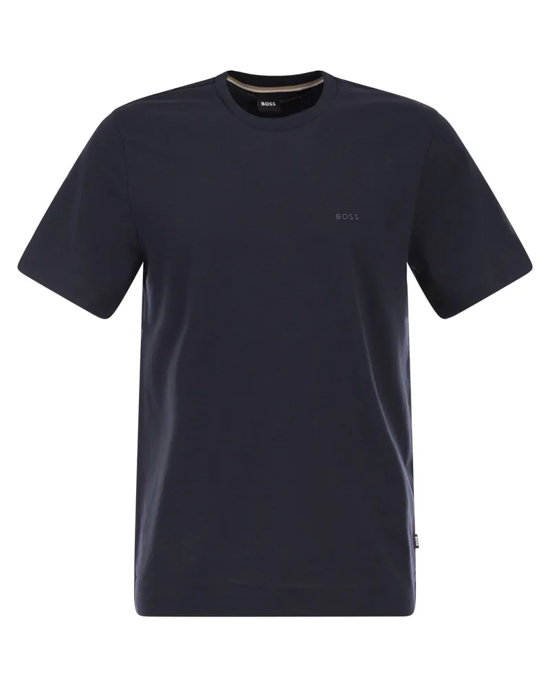 HUGO BOSS Baumwolljersey-T-Shirt mit Logo Blue