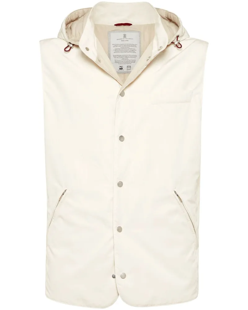 Brunello Cucinelli Nylon gepolsterte Weste White