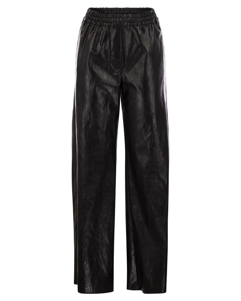 Max Mara Wochenende Max Mara Pluton beschichtete Stoffweite Hose Black