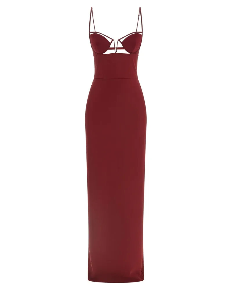 Nensi Dojaka V Wire Bra Maxi' Kleid Bordeaux