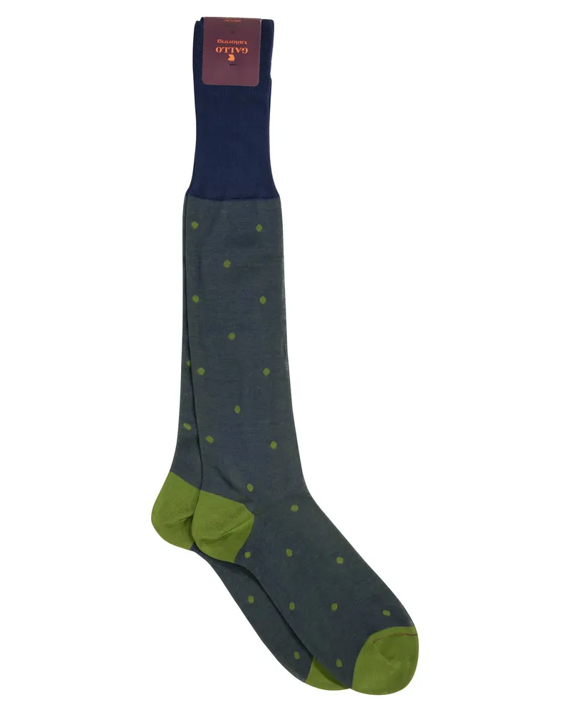 Gallo Polka Dot Baumwoll lange Socken Blau