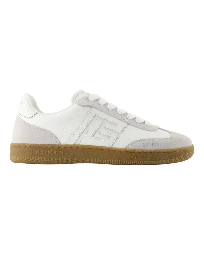 Balmain Swan -Turnschuhe  Leder weiß White