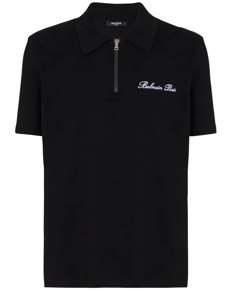 Balmain Polo -Hemd mit Stickerei Eab