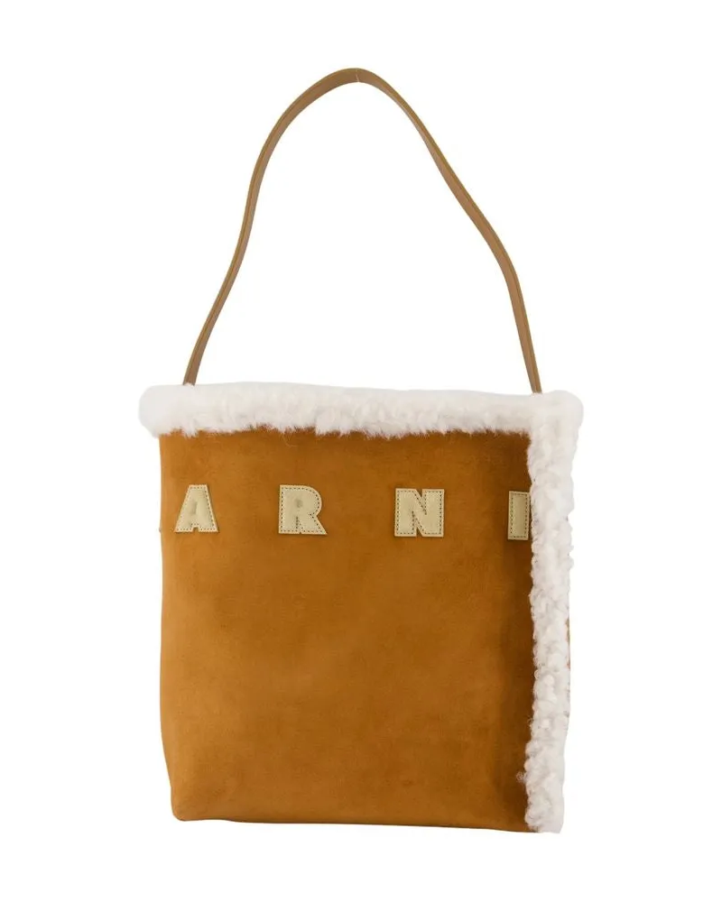 Marni Museo Mini Shopper -Tasche  Leder braun Braun