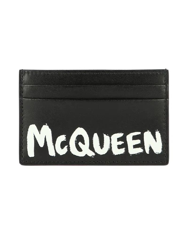 Alexander McQueen Alexander MC Königin MC Queen Graffiti Kartenhalter Schwarz