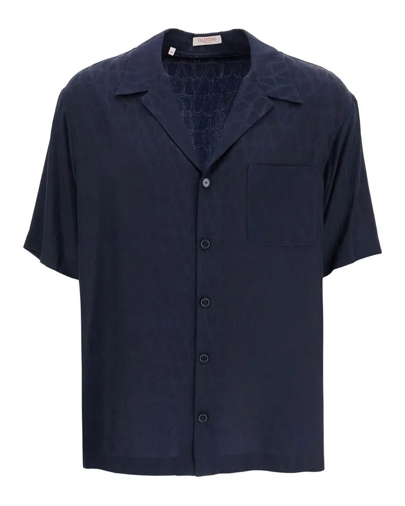 Valentino Garavani Valentino Garavani Toile Ikonograph Hemd Blue