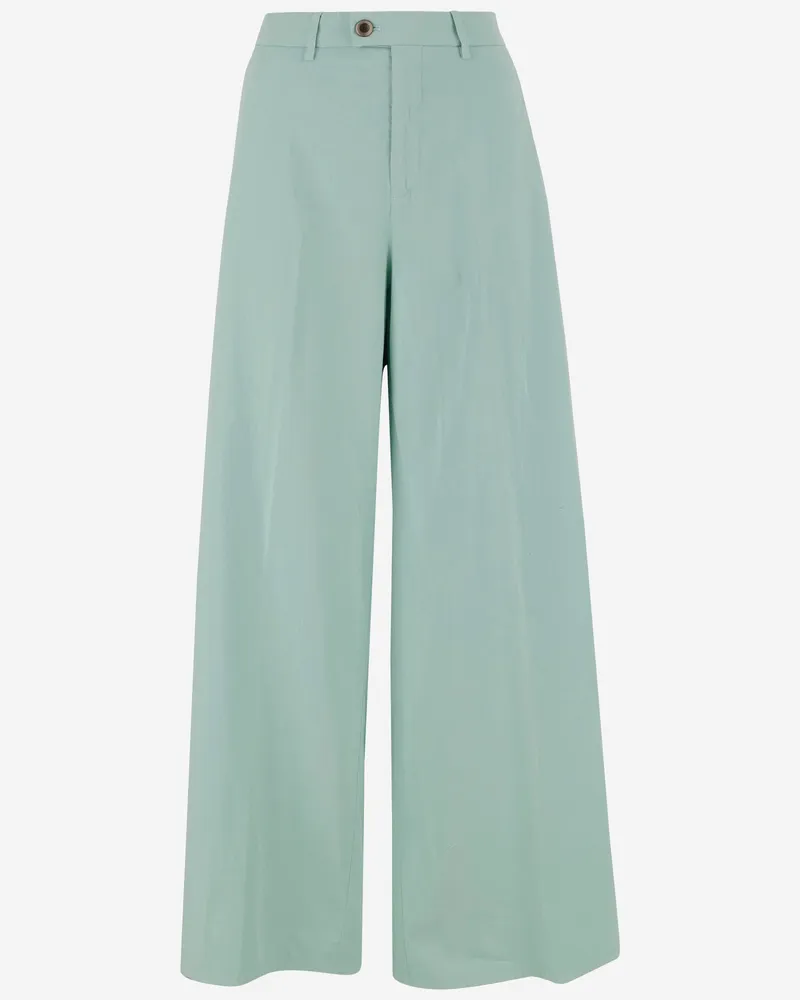 Berwich Beriche Baumwoll- und Seidenstreckenhosen Green