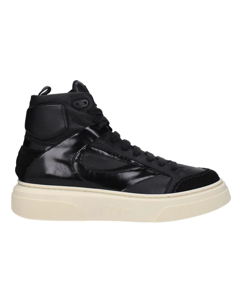 Ferragamo Sneakers Cassio Herrens Leder Schwarz -