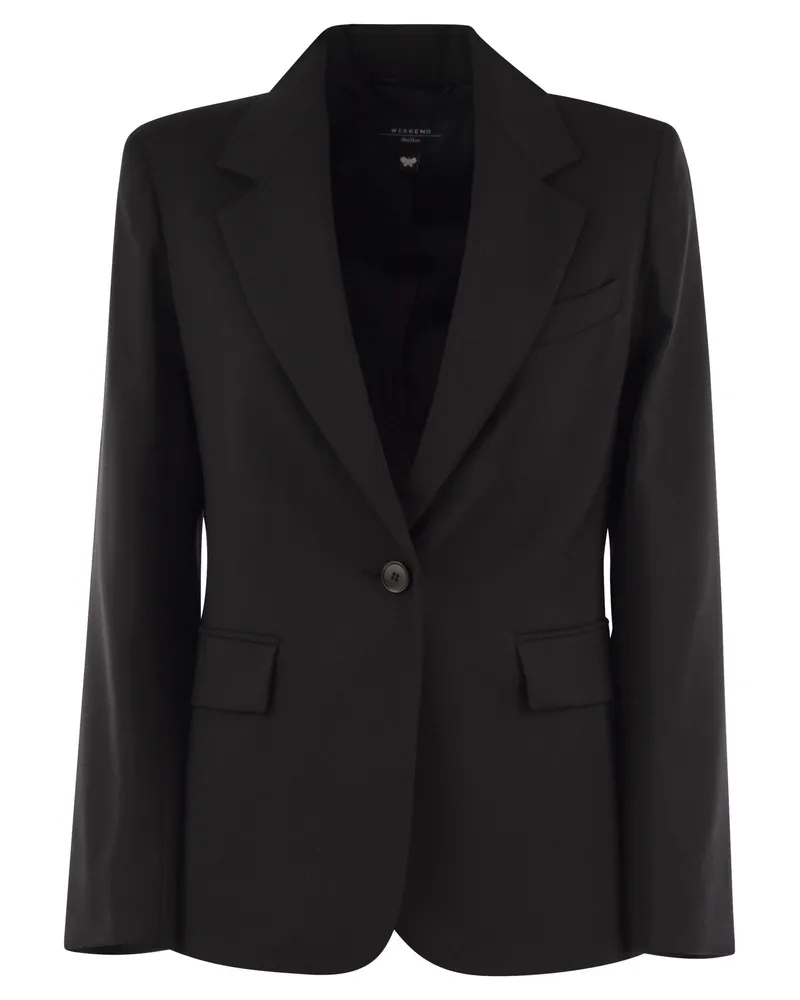 Max Mara Wochenende Max Mara Lamine Natural Stretch Wool Blazer Black