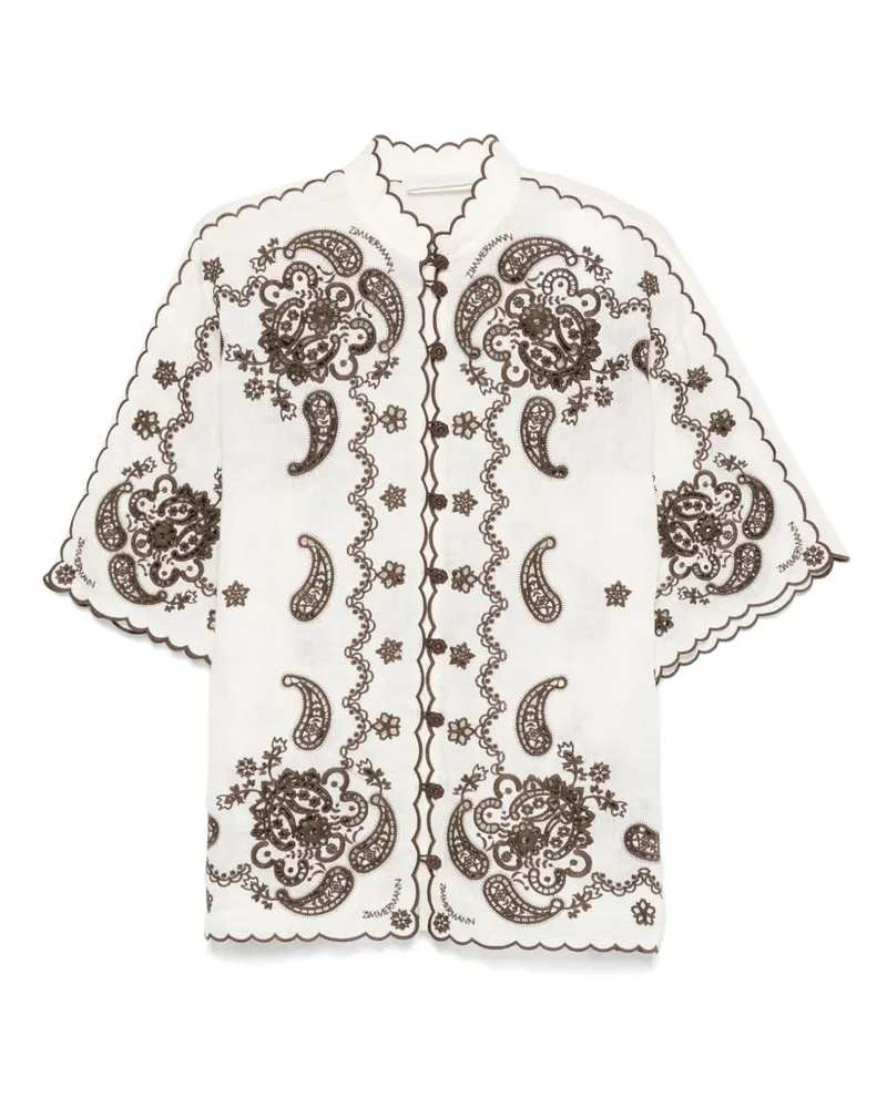 Zimmermann Ascension Sticked Hemd Ivory
