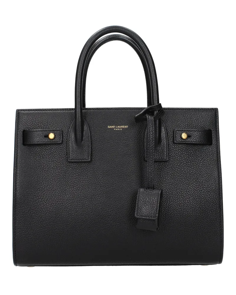 Saint Laurent Damens Handtasche aus schwarzem Leder -