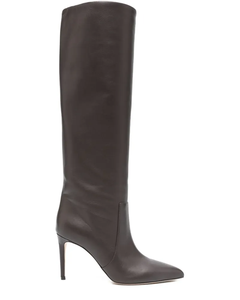 Paris Texas Stiletto Lederstiefel Marrone