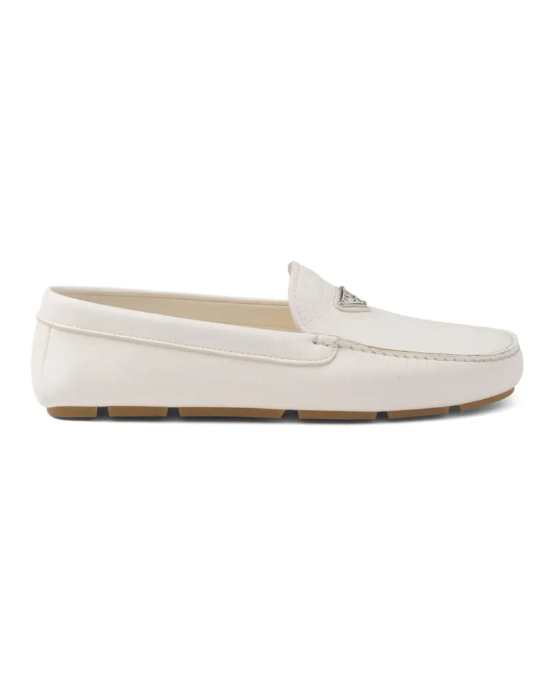 Prada Logo -Leder -Slipper White